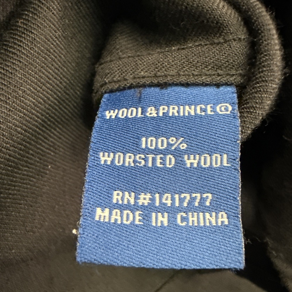 Wool & Prince worsted wool shirt men's XL black long sleeve button up pockets - Picture 7 of 8